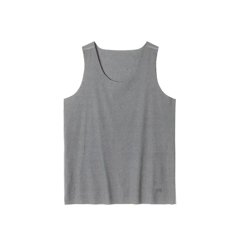 Aidase Men Sleeveless Tank Top Ice Silk Cool Feeling Threaded Vest Gym Muscle Sportswear Shirt O-neck Undershirts Waistcoat
