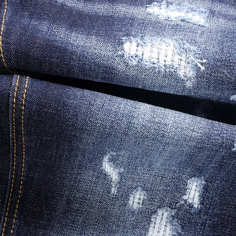 Blue Slim Fit Ripped Jeans