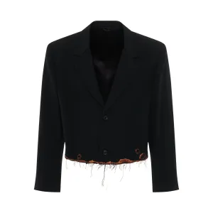 Burning Embroidery Tailored Jacket in Black