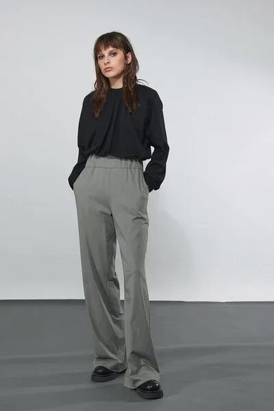 ELASTIC WAIST COTTON TROUSERS