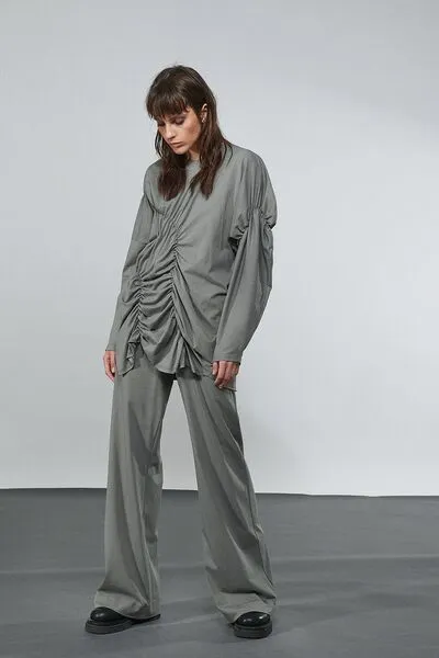 ELASTIC WAIST COTTON TROUSERS
