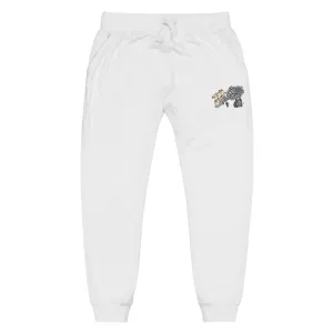 Fleece sweatpants-white-cocoon embroidery