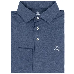 Heather | Long Sleeve Performance Polo | Heather - Annapolis Blue/Blue Steel