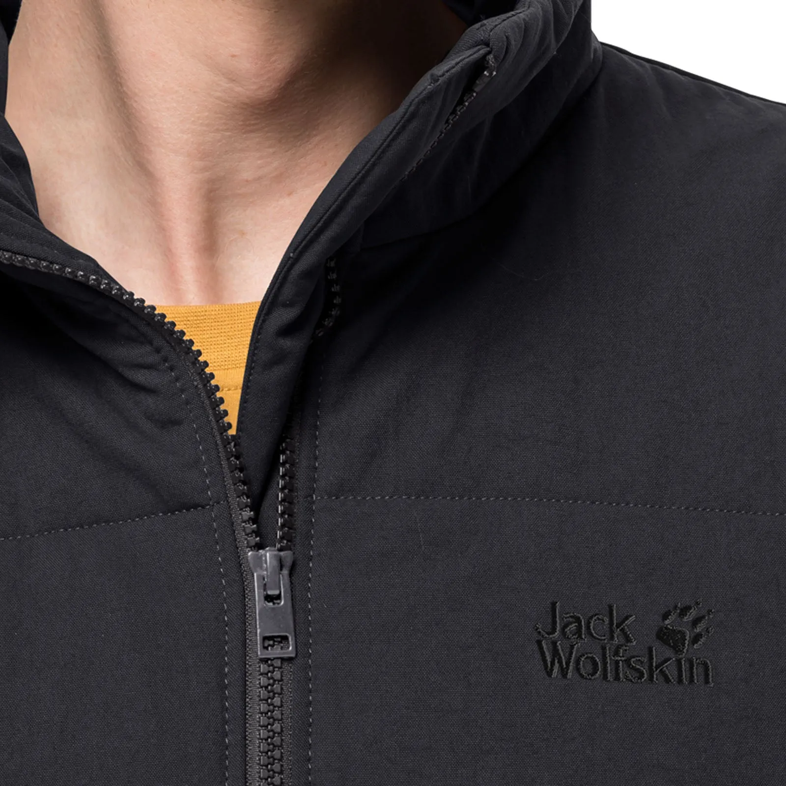 Jack Wolfskin Mens White Frost Windproof Water Repellent Gilet - Black