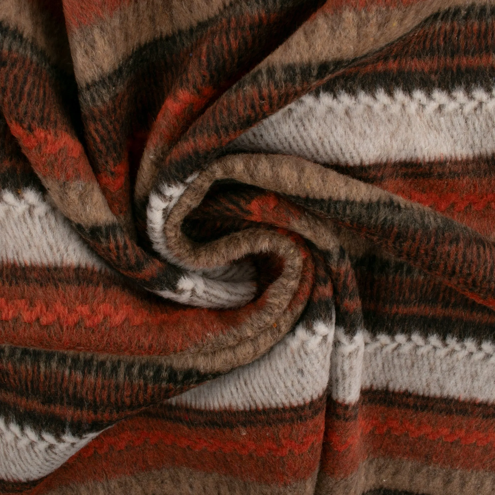 Printed Jacquard Coating - NEW MEXICO - Stripes - Orange