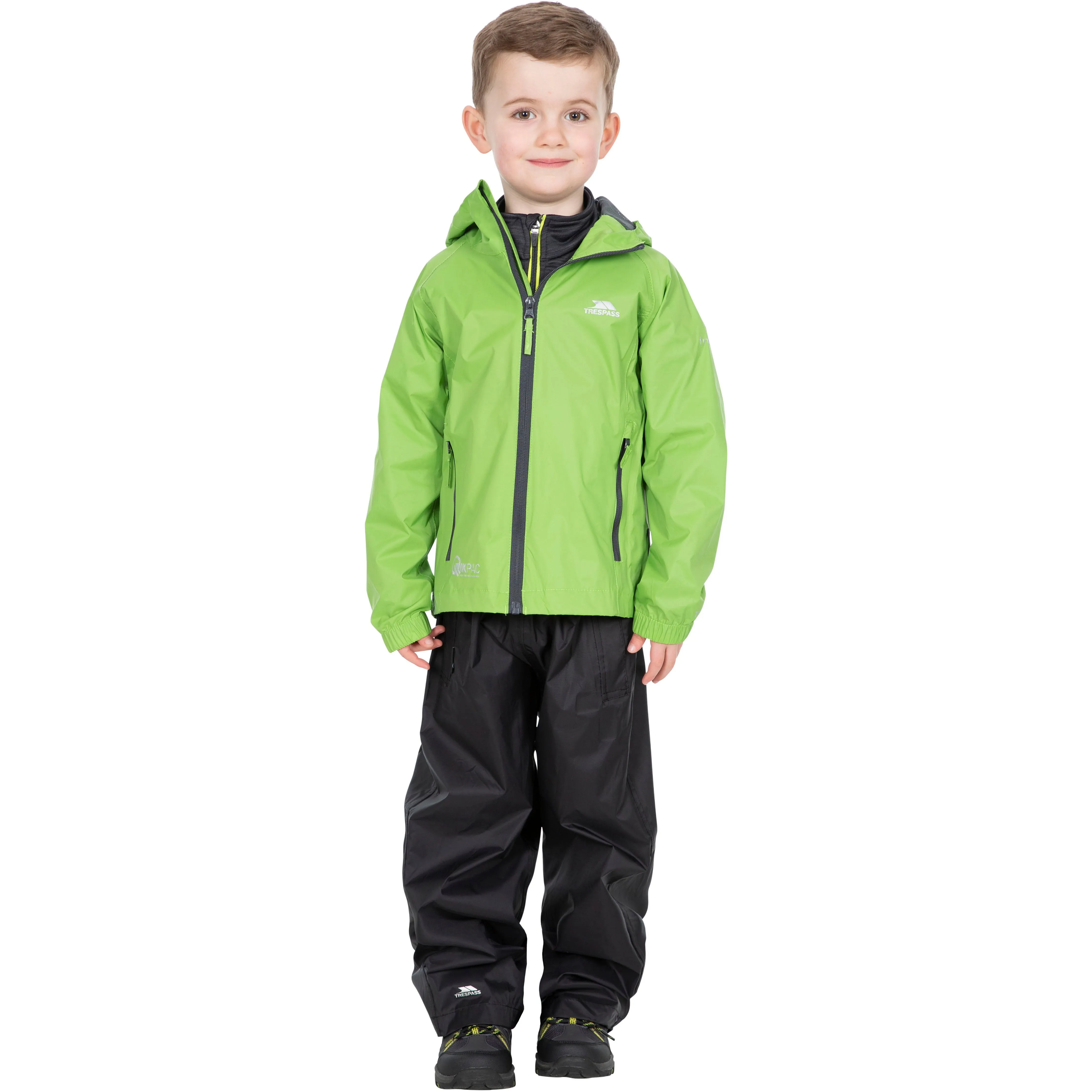 Qikpac Kids Packaway Unpadded Waterproof Jacket in Leaf Green