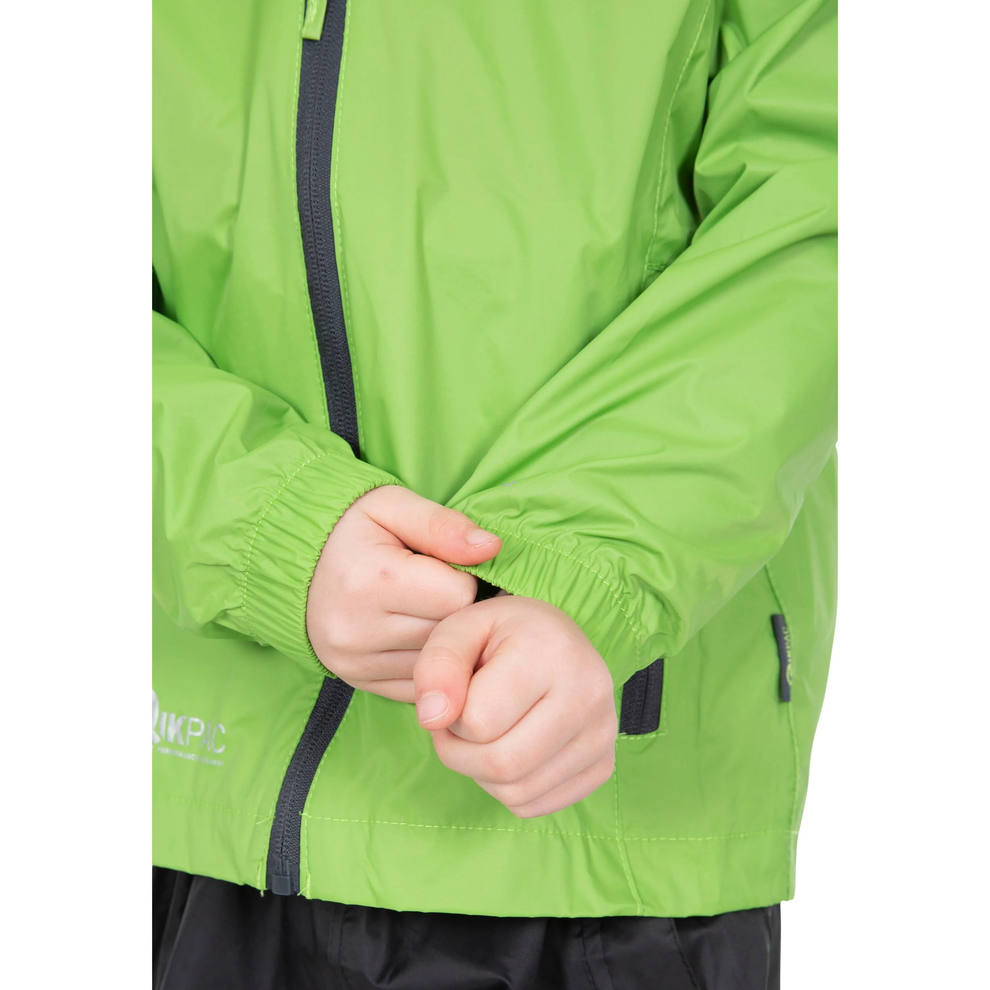 Qikpac Kids Packaway Unpadded Waterproof Jacket in Leaf Green