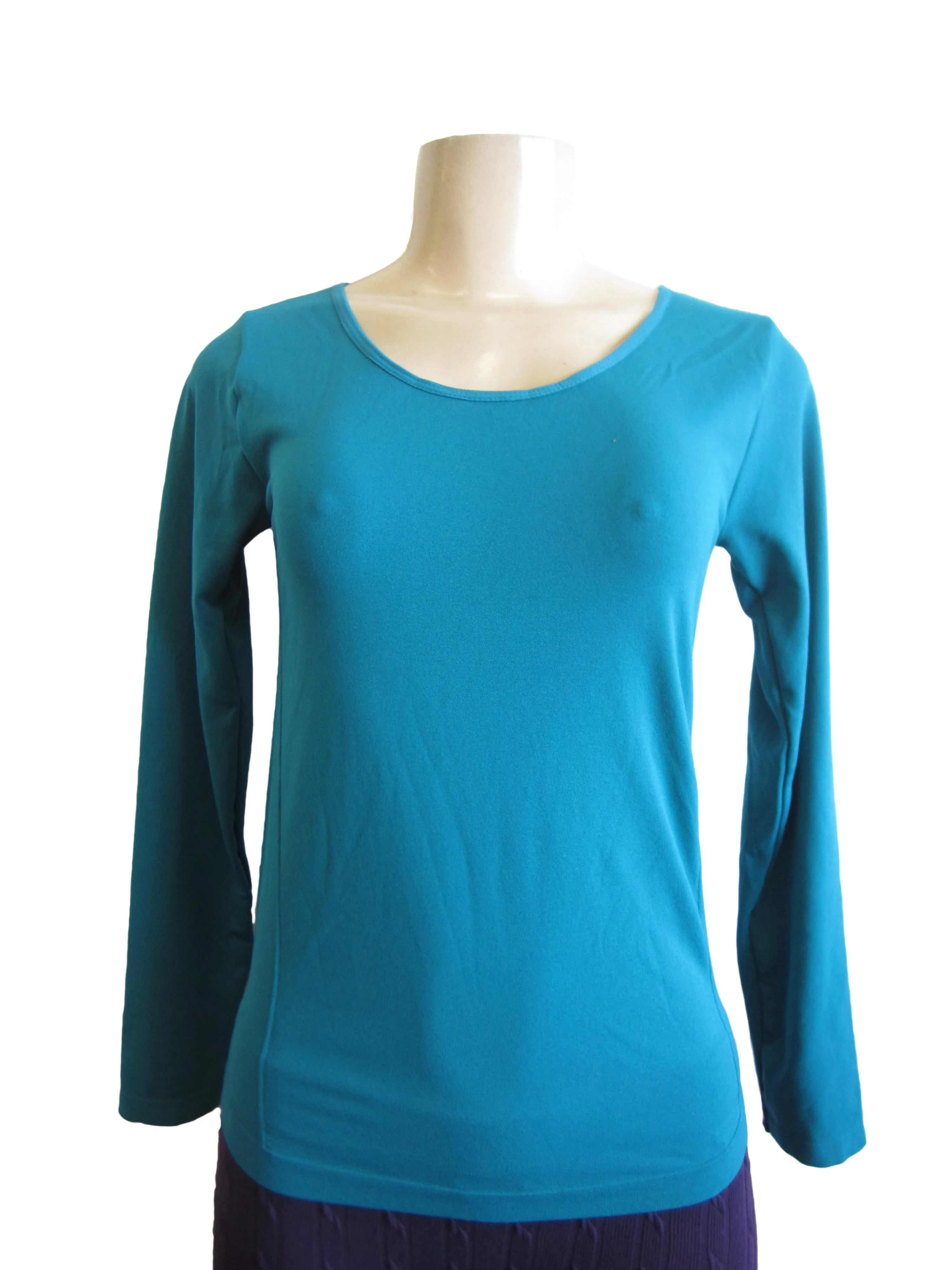 Scoop Neck Long Sleeve Top with Fleece (FAB-13638)