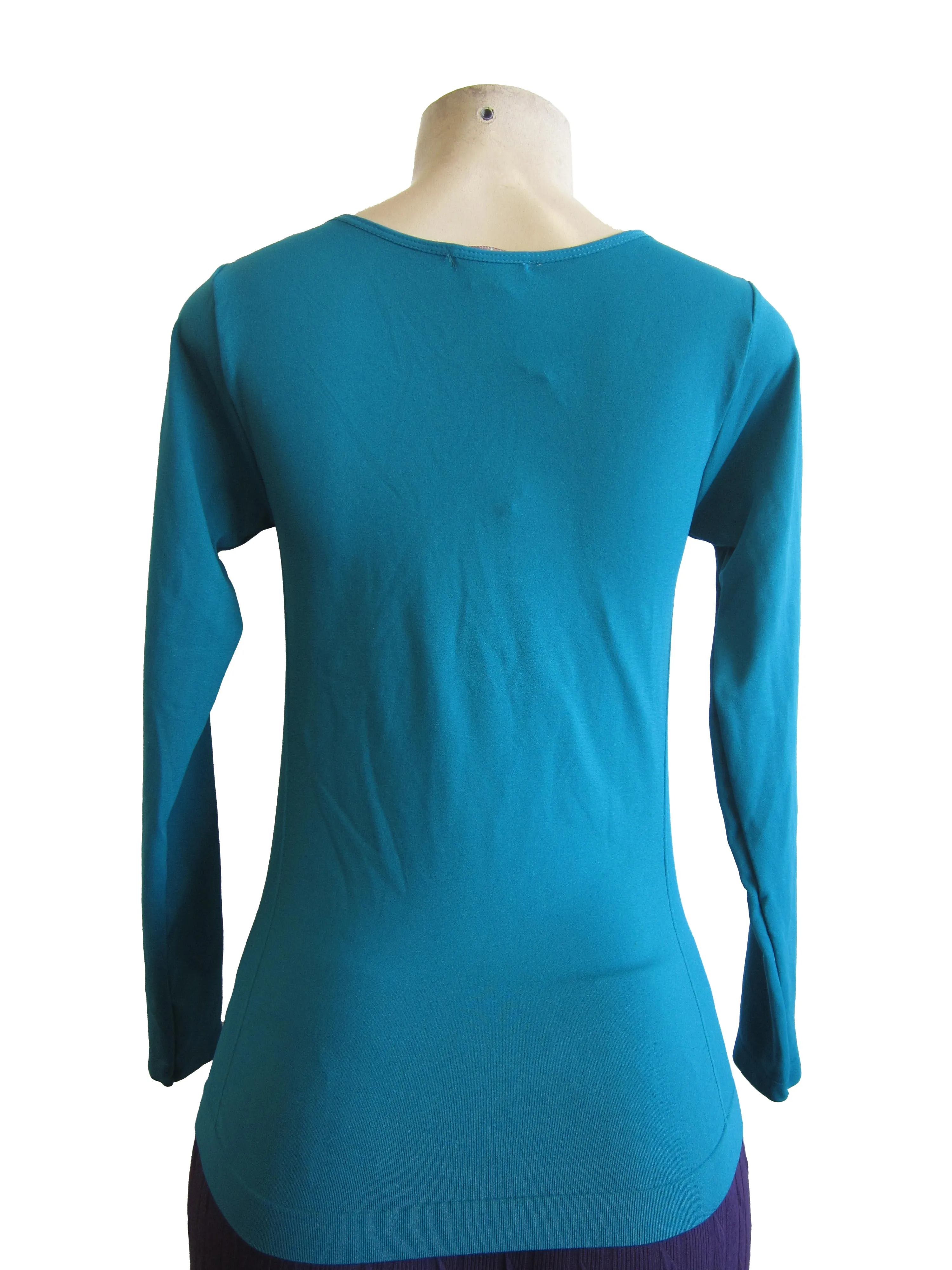 Scoop Neck Long Sleeve Top with Fleece (FAB-13638)