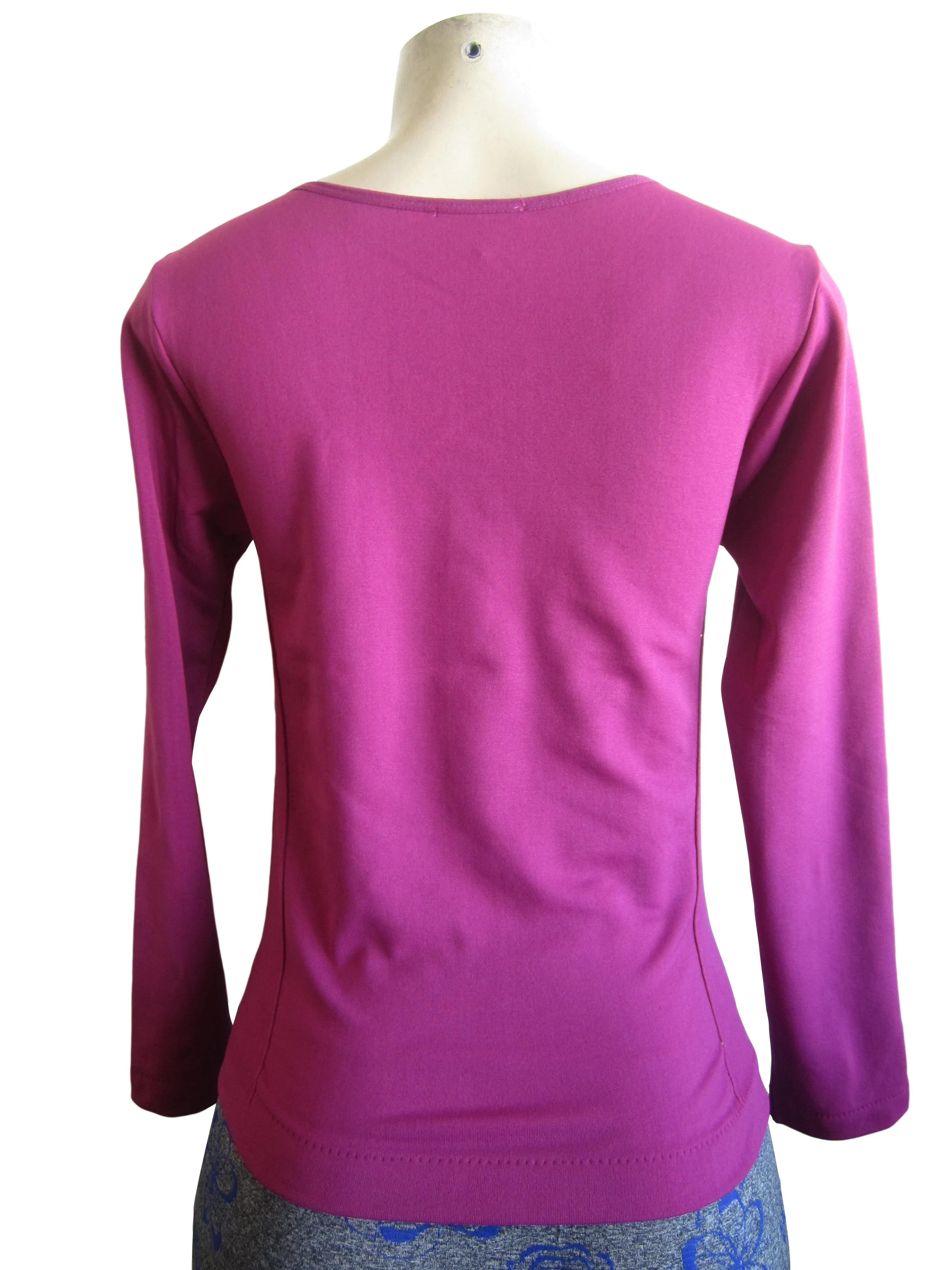 Scoop Neck Long Sleeve Top with Fleece (FAB-13638)