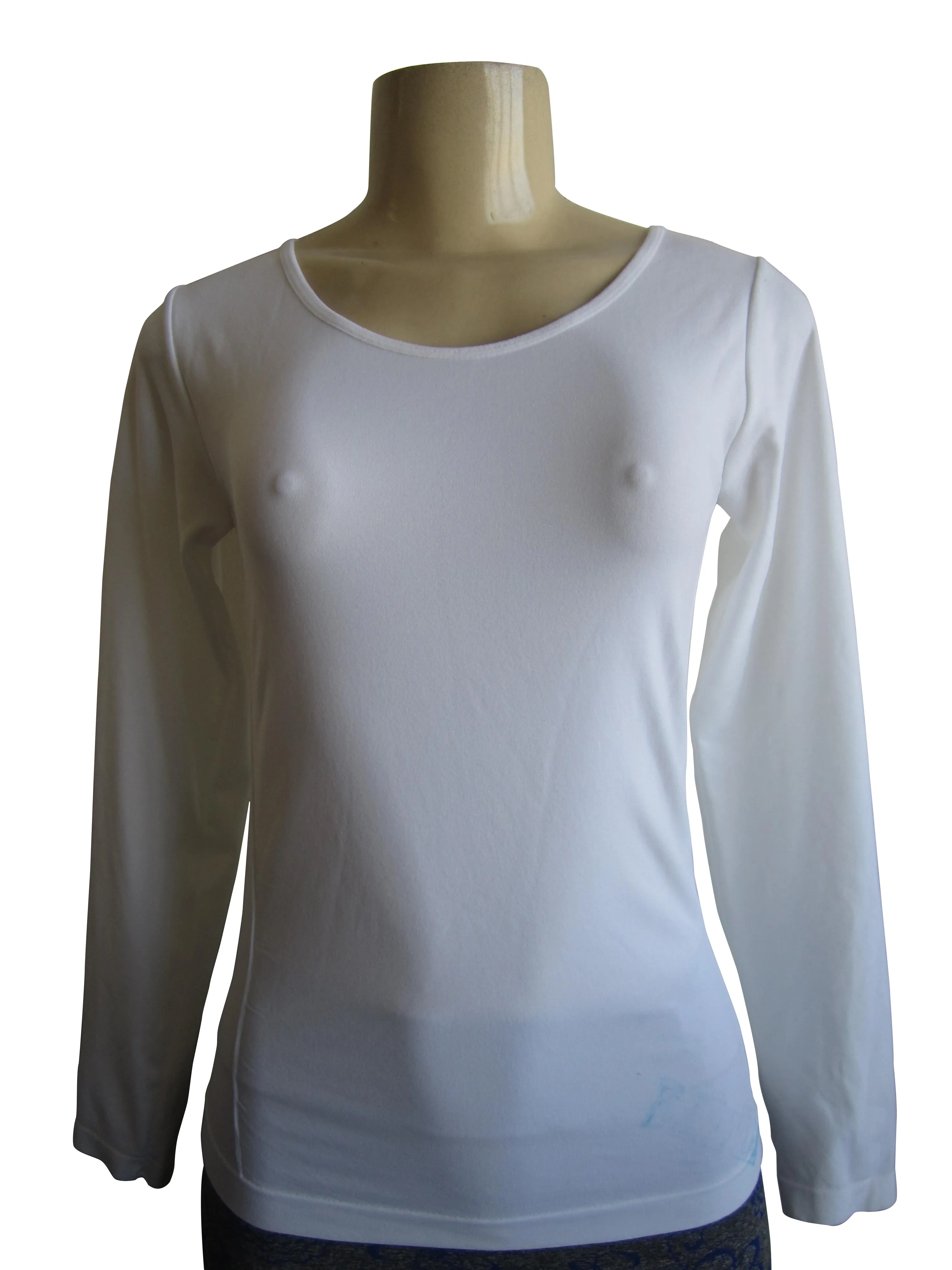 Scoop Neck Long Sleeve Top with Fleece (FAB-13638)