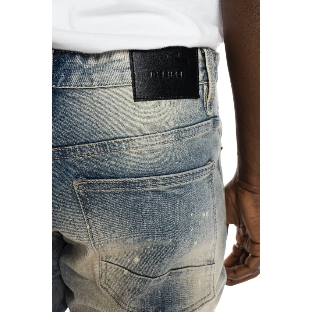 Sim Tapered Heavy Rip And Repaired Jeans - Chester Blue
