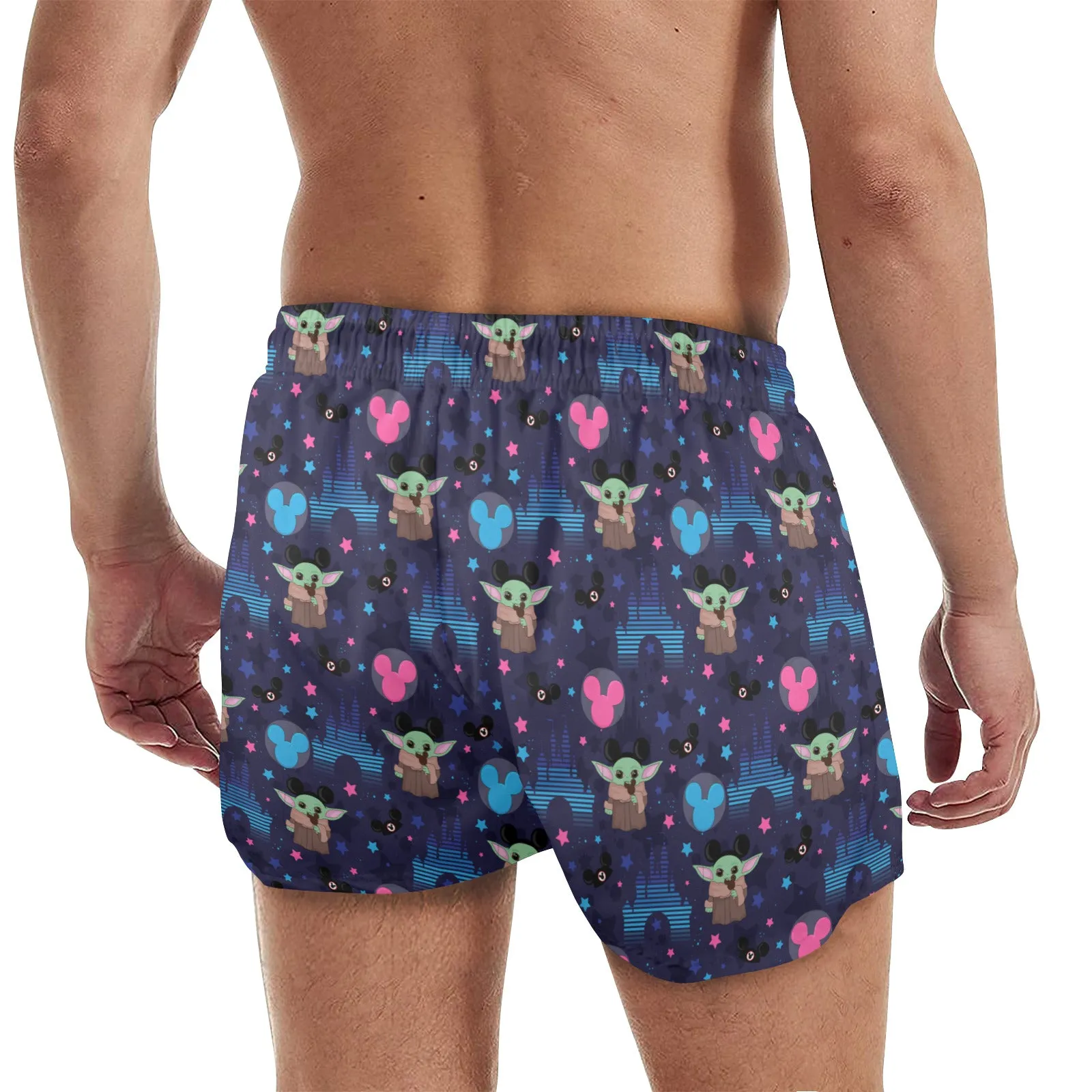 Star Wars Baby Yoda Castles Men's Quick Dry Athletic Shorts