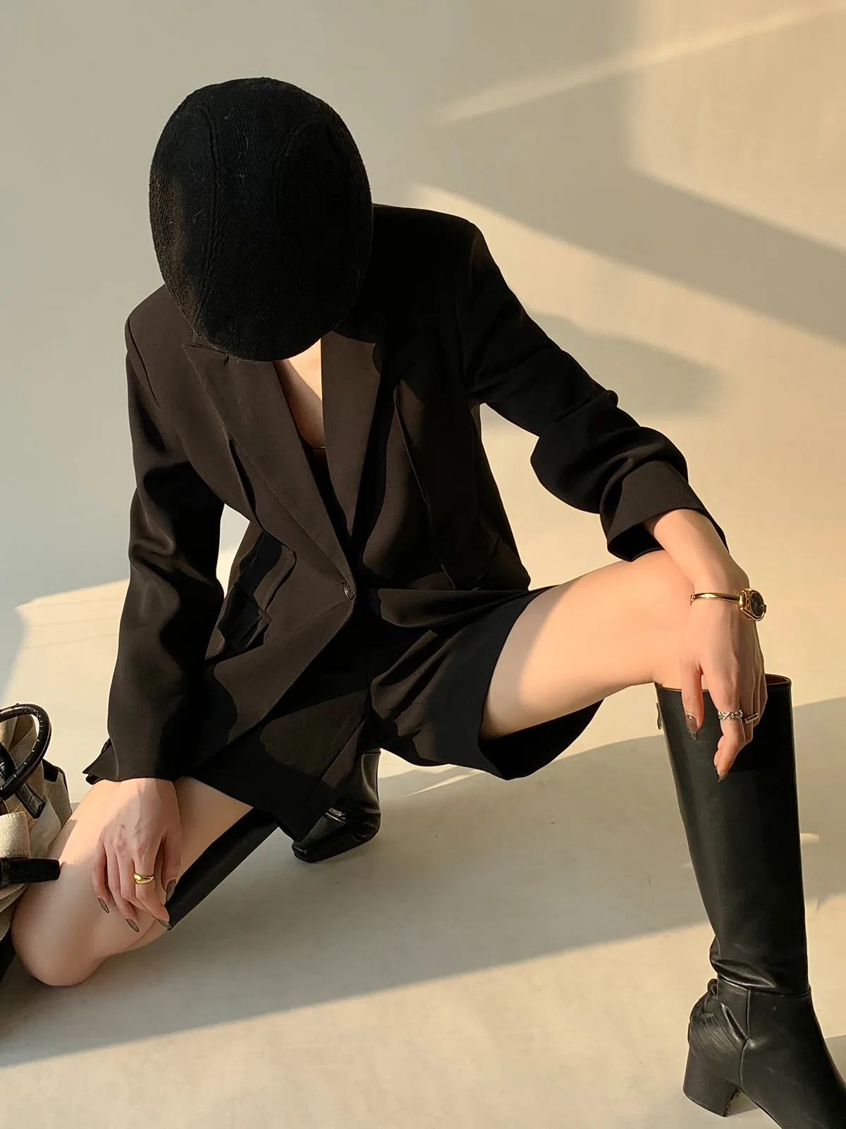 Tailored Slim Waist Jacket - Black