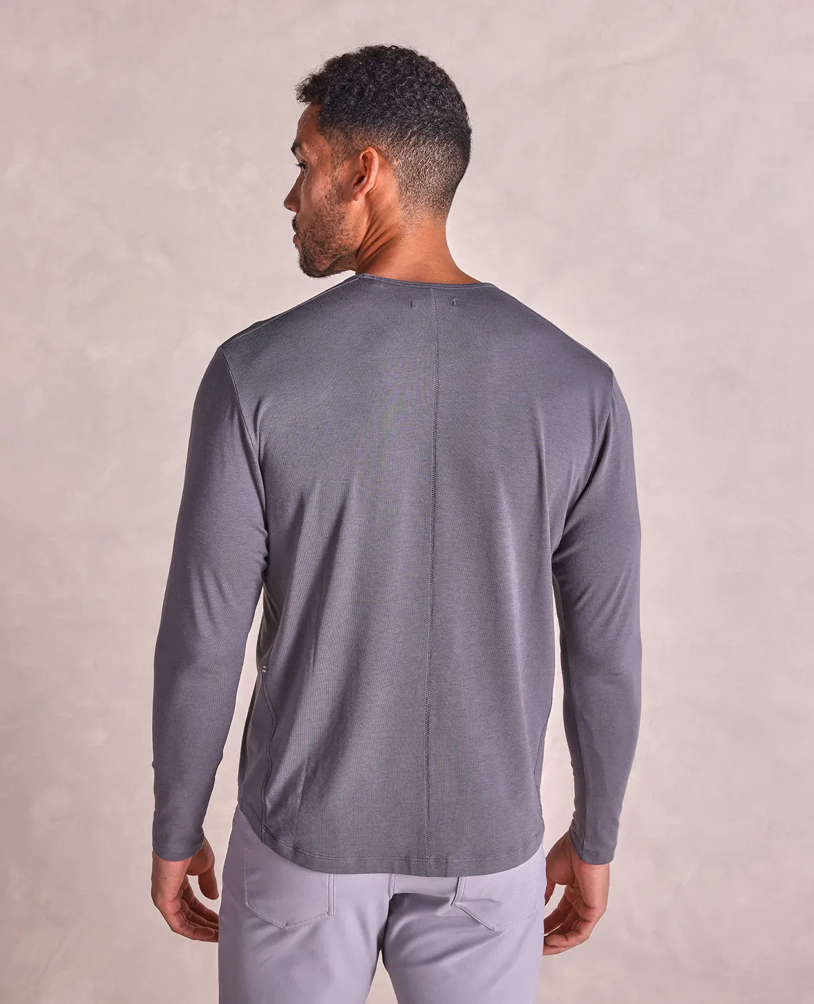 The Reid - Eco-Friendly LS V-Neck Tee - Grey