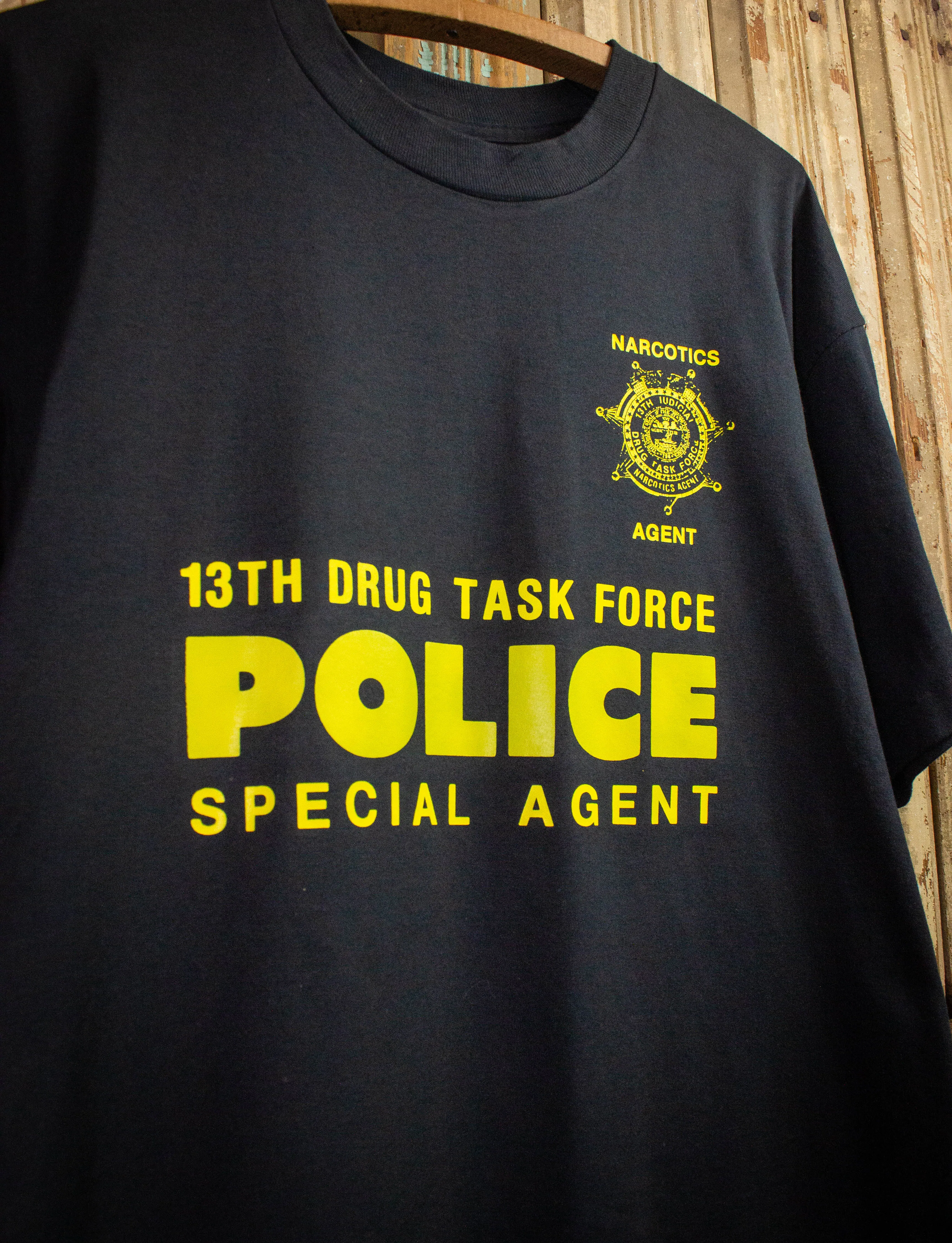 Vintage 13th Drug Task Enforcement Graphic T Shirt 90s Black XL
