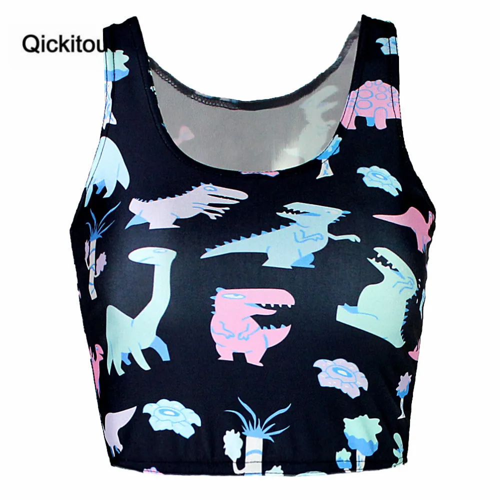 Women's  Dinosaur Crop Tank Top