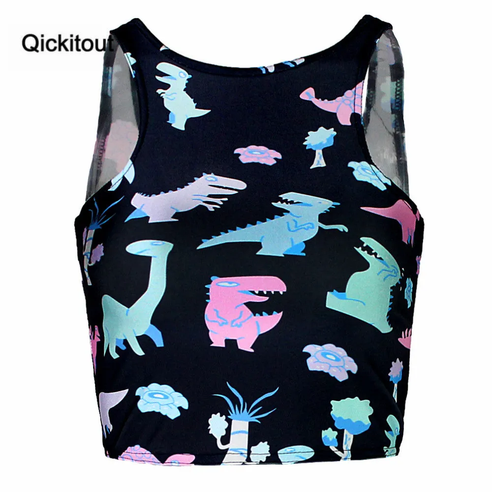 Women's  Dinosaur Crop Tank Top