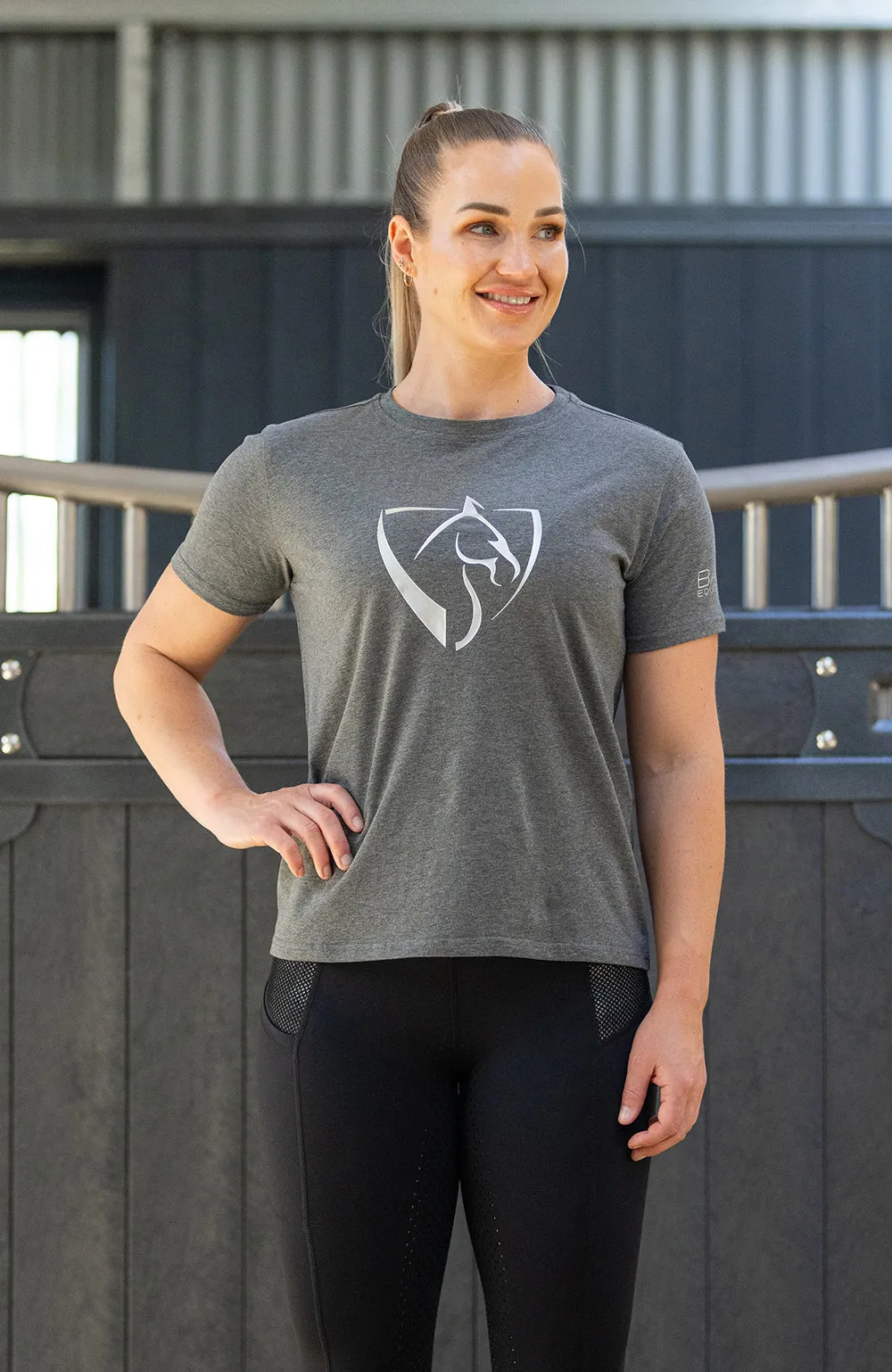 Youth BARE Silver Logo T-Shirt - Dark Grey